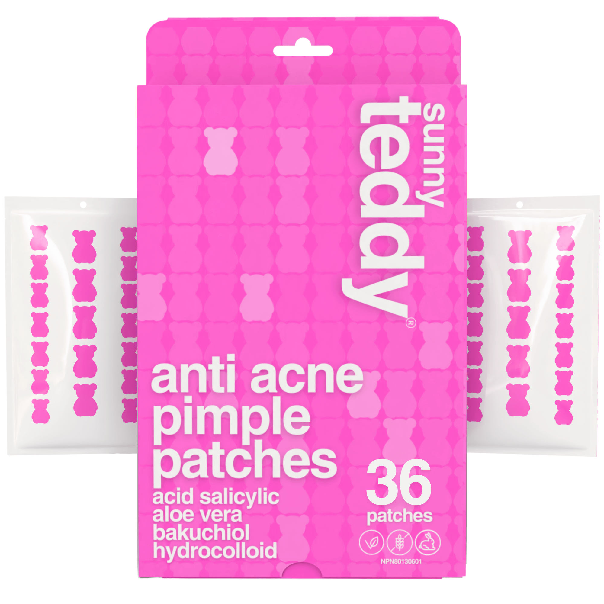 Pimple Patches with Salicylic Acid - 36 Pink Teddies