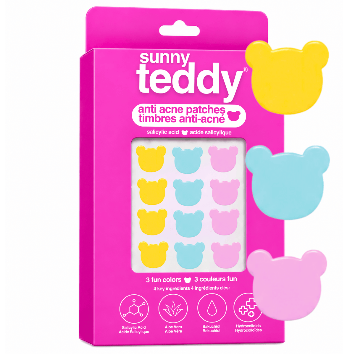 Sunny Teddy Pimple Patches - 72 Multicolor Teddies