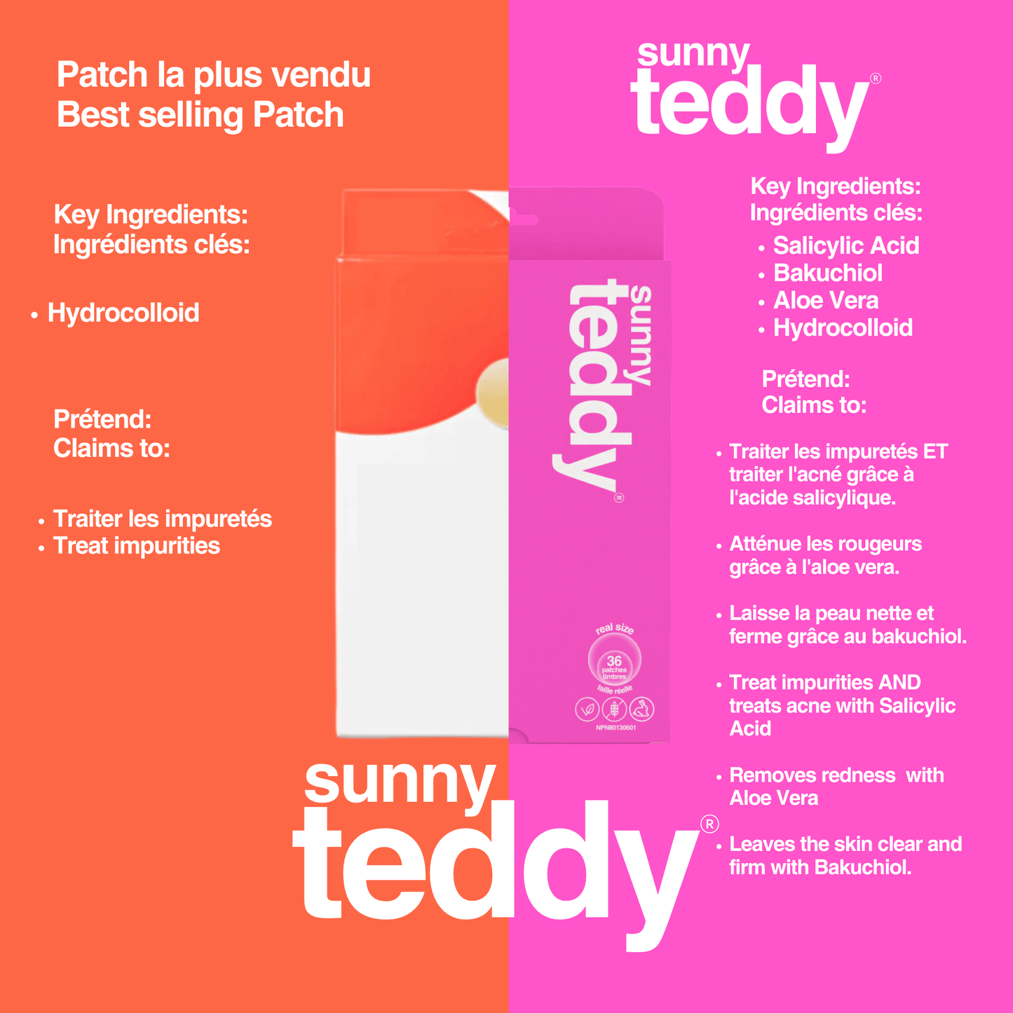 Pimple Patches with Salicylic Acid - 72 Pink Teddies