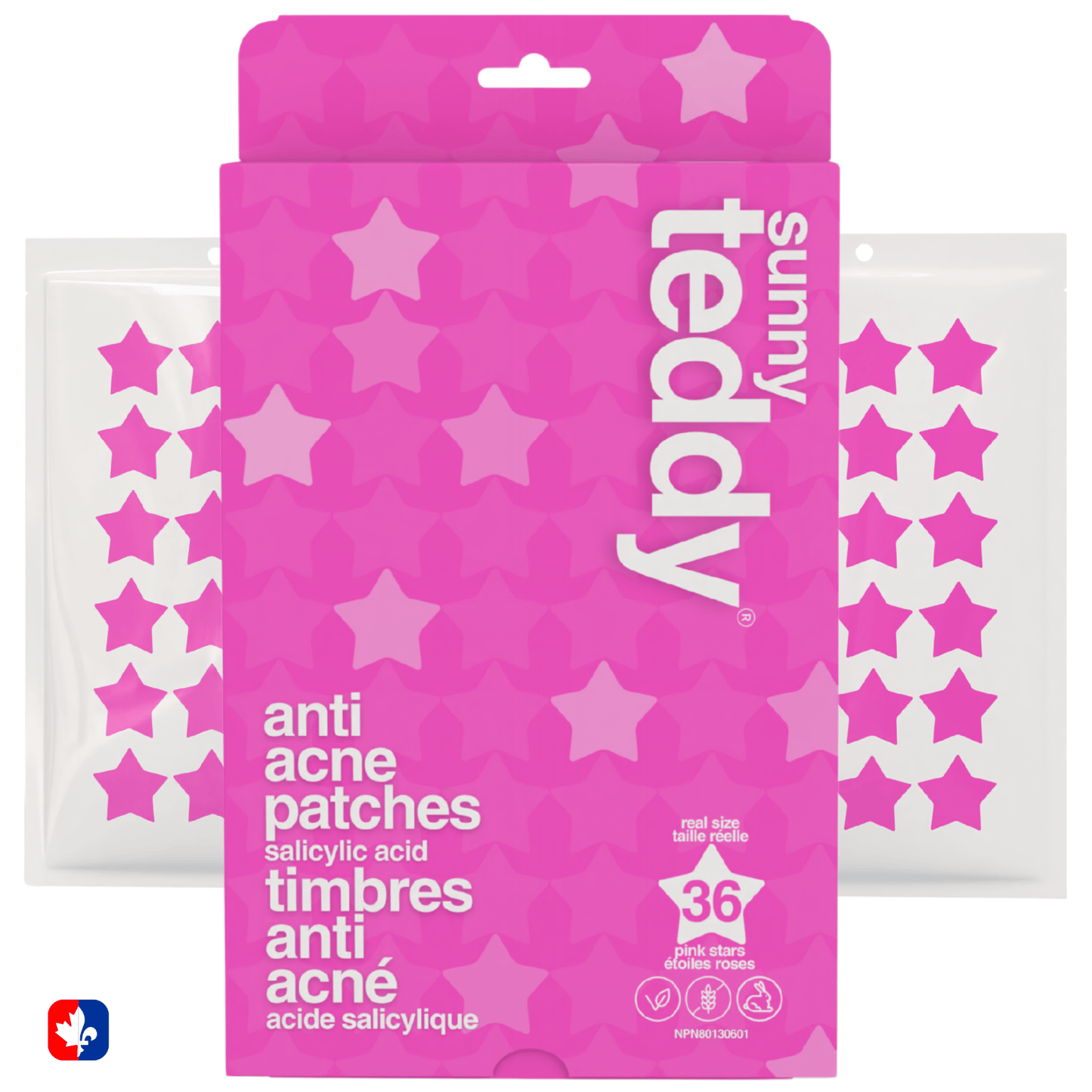 Sunny Teddy Pimple Patches - 36 Pink Stars