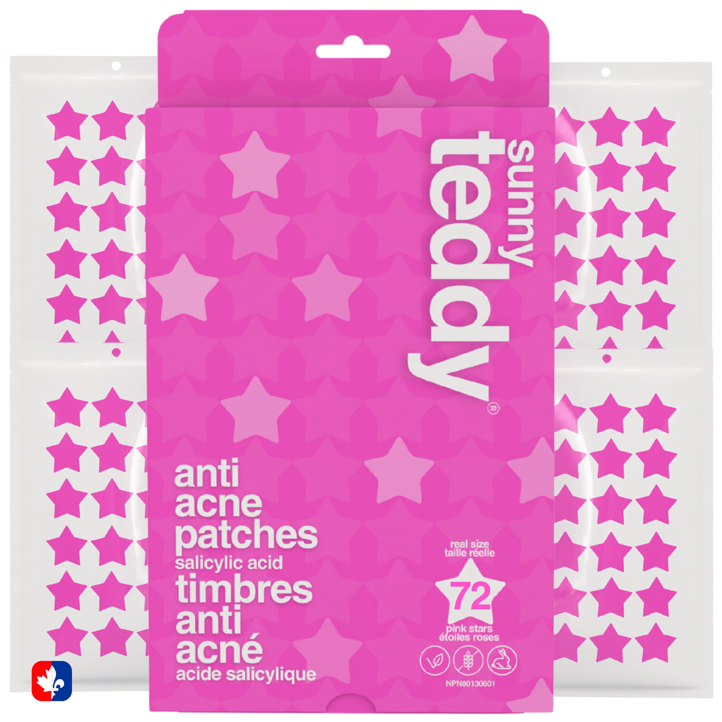 Sunny Teddy Pimple Patches - 72 Pink Stars
