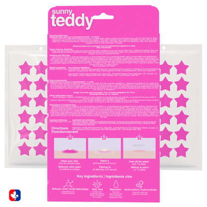 Sunny Teddy Pimple Patches - 36 Pink Stars