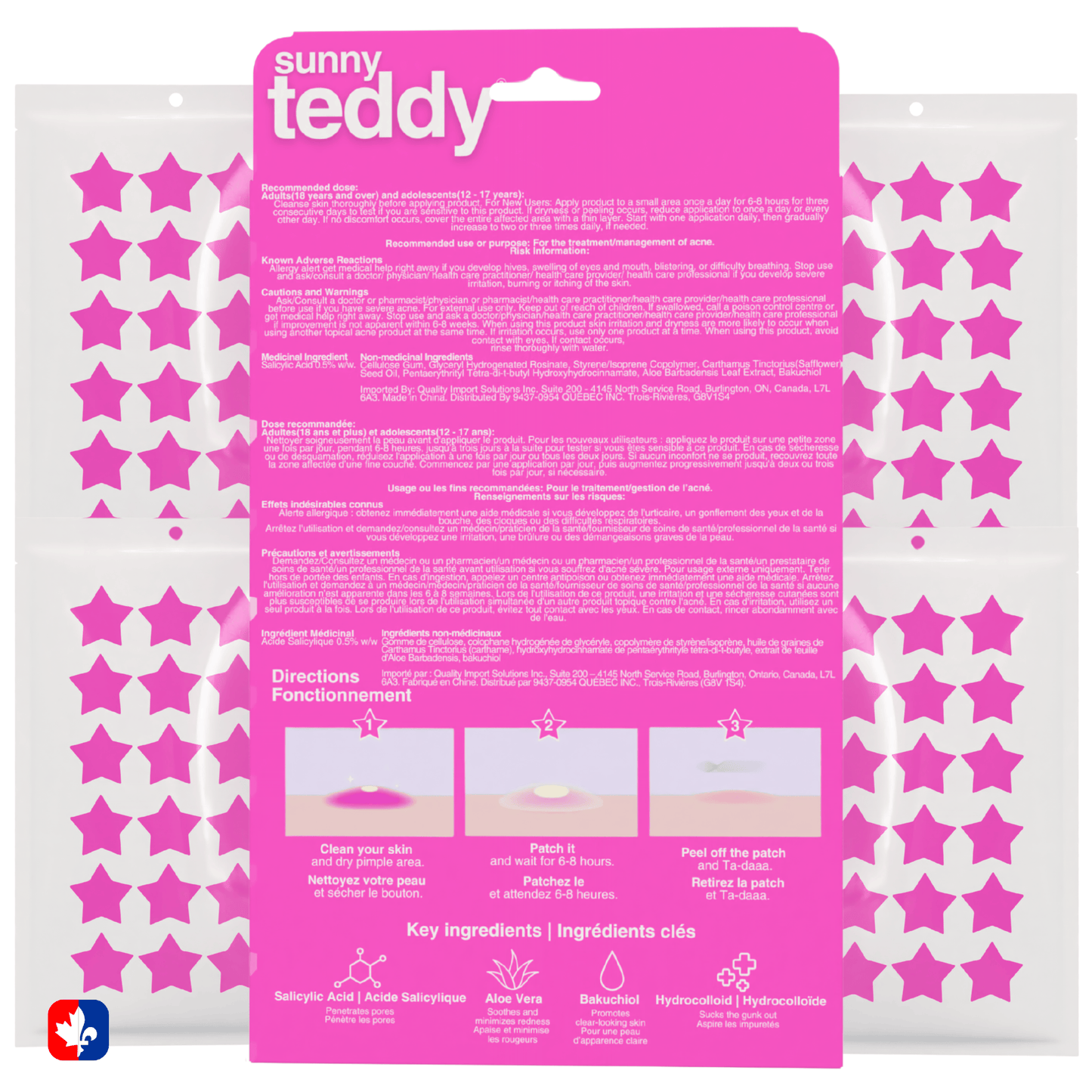 Sunny Teddy Pimple Patches - 72 Pink Stars