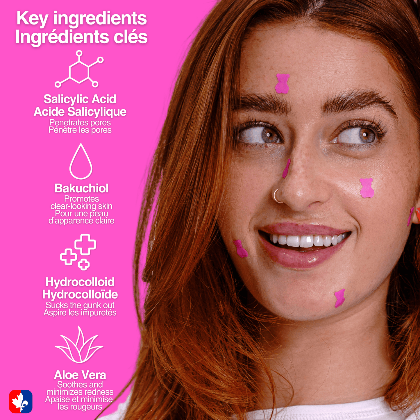 Pimple Patches with Salicylic Acid - 72 Pink Teddies