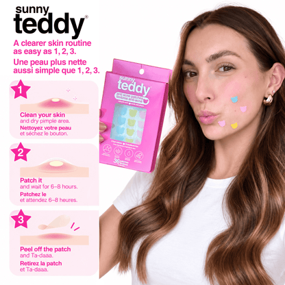 Sunny Teddy Pimple Patches - 72 Multicolour Teddies