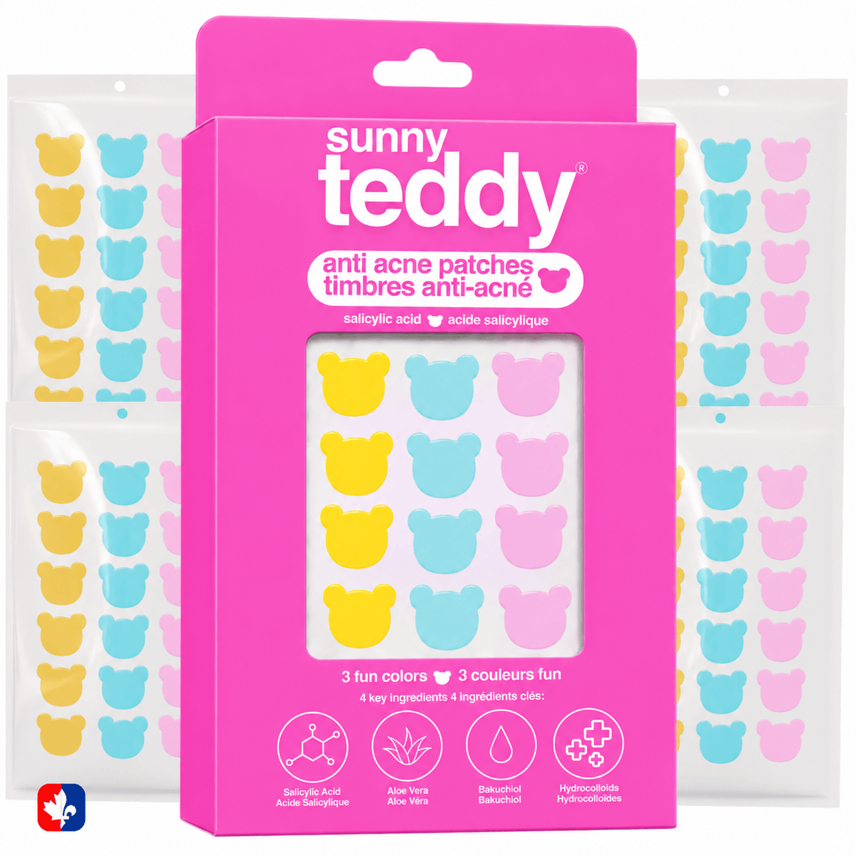 Sunny Teddy Pimple Patches - 72 Multicolor Teddies