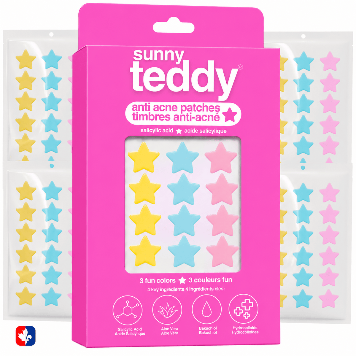 Sunny Teddy Pimple Patches - 72 Multicolor Stars