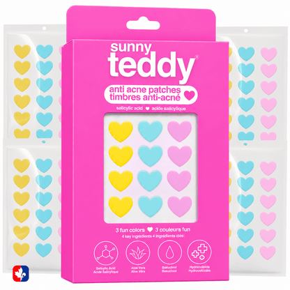 Sunny Teddy Pimple Patches - 72 Multicolor Hearts