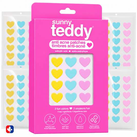Sunny Teddy Pimple Patches - 72 Multicolor Hearts