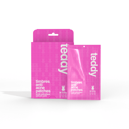 Timbres Anti-Acné à l'Acide Salicylique - 36 Teddies Roses
