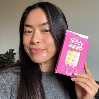 Sunny Teddy Pimple Patches - 72 Multicolor Hearts
