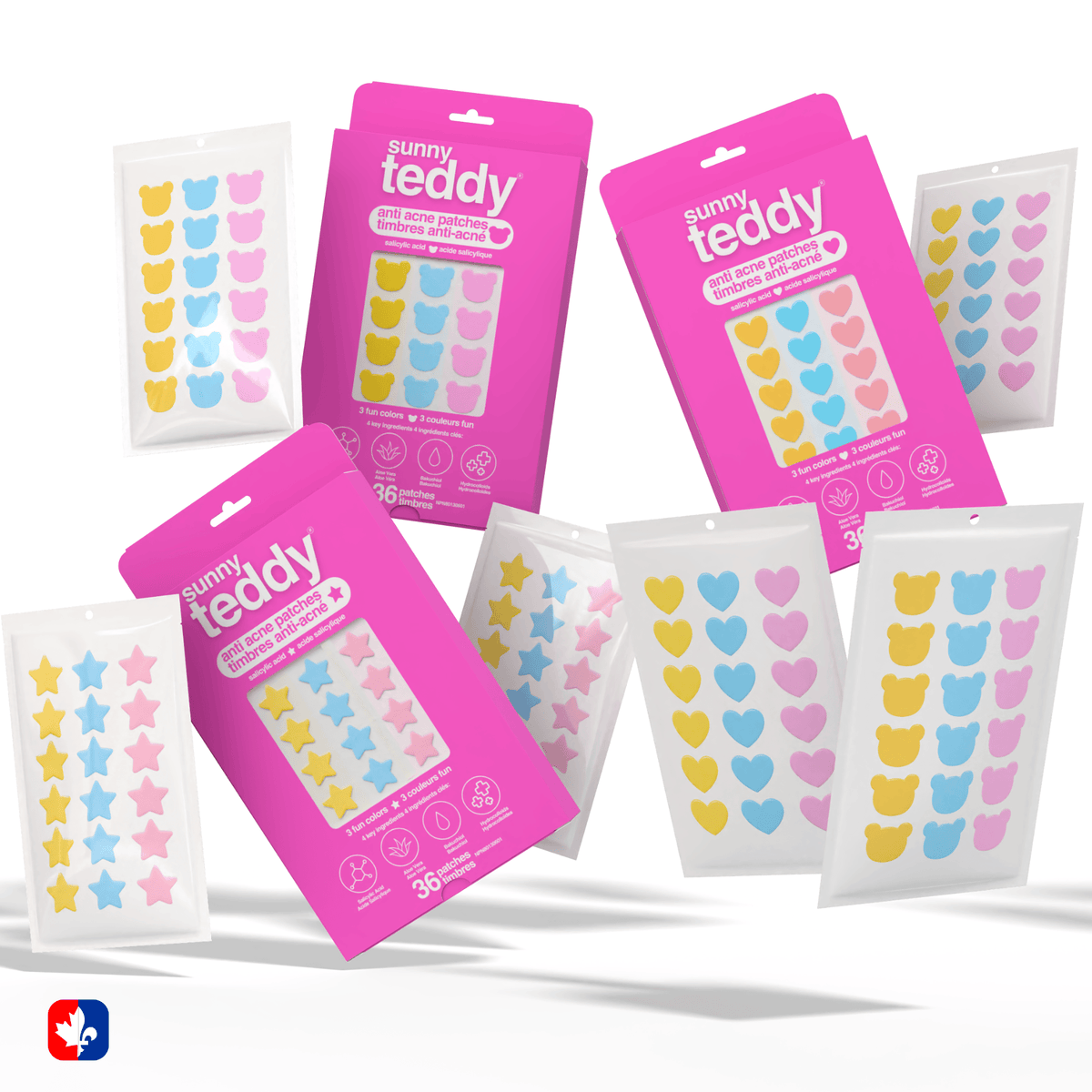 Sunny Teddy Multicolor Pack - 108 Salicylic Patches
