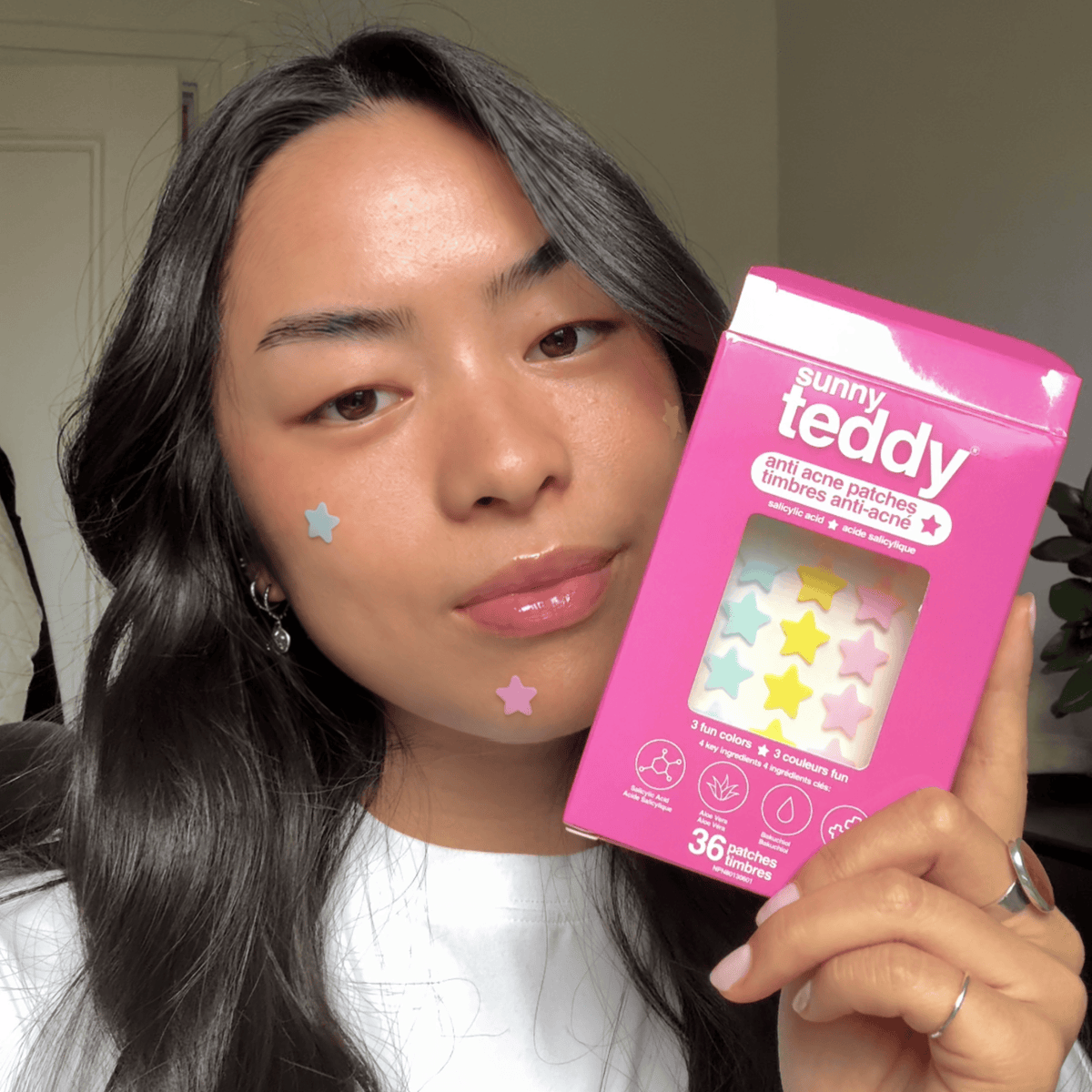 Sunny Teddy Pimple Patches - 72 Multicolour Stars