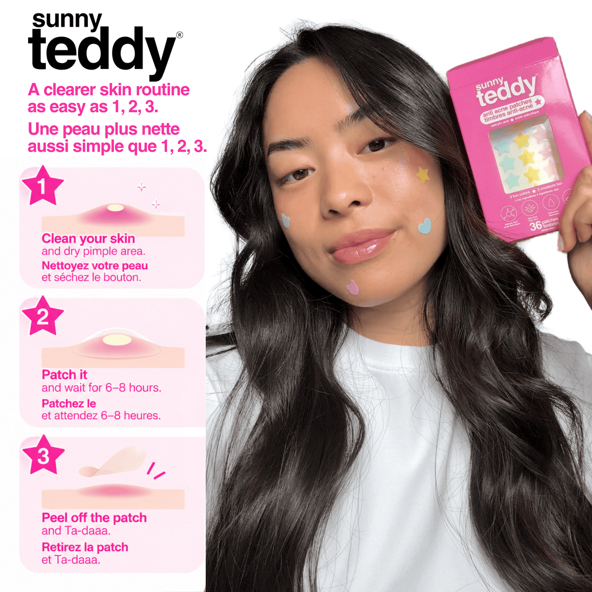 Sunny Teddy Pimple Patches - 72 Multicolor Stars