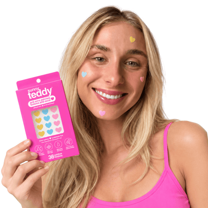 Sunny Teddy Pimple Patches - 72 Multicolour Hearts